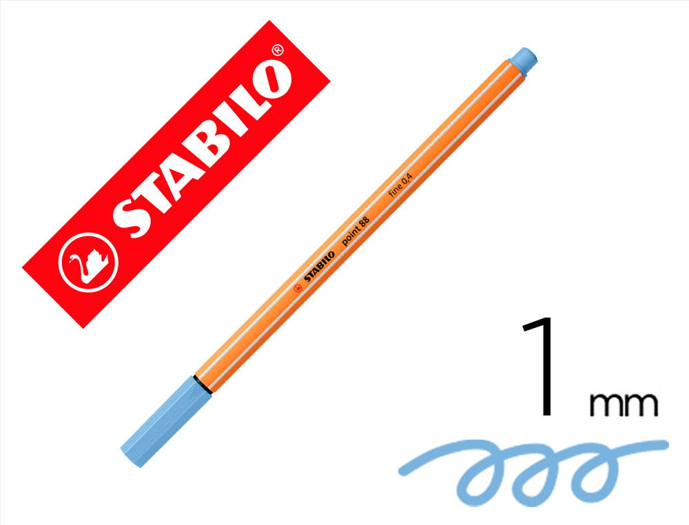 ROTULADOR STABILO PUNTA DE FIB RA POINT 88 AZUL CLARO PUNTA FINA 0,4MM