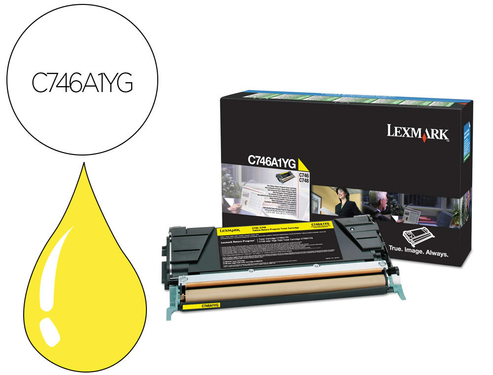 TONER LEXMARK LASER C746A1YG C746 / C748 AMARILLO 7000 PAGINAS