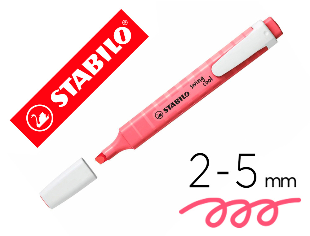 ROTULADOR STABILO FLUORESCENTE FINO SWING COOL PASTEL ROSA CEREZO ENFLOR