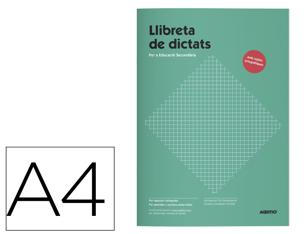 LIBRETA DE DICTADOS CATALAN ADDITIO SECUNDARIA 64 PAGINAS 170X240 MM