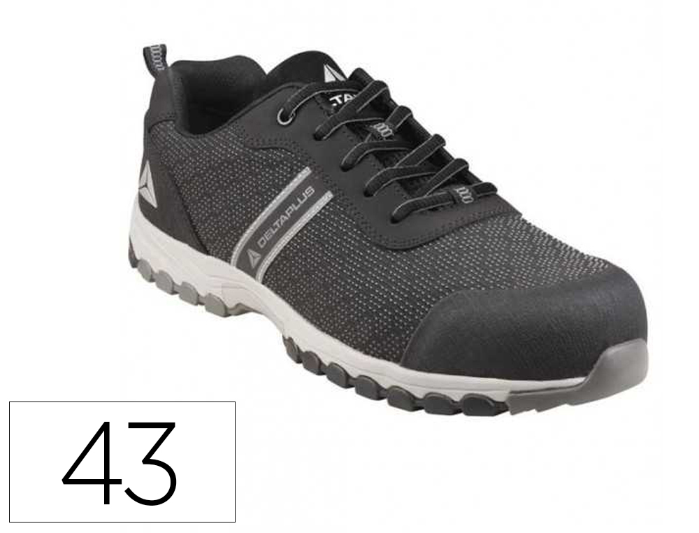ZAPATO DE SEGURIDAD DELTAPLUS BOSTON DEPORTIVO POLIESTER CON REFUERZO TPU SUELA SELLADA NEGRO TALLA 43