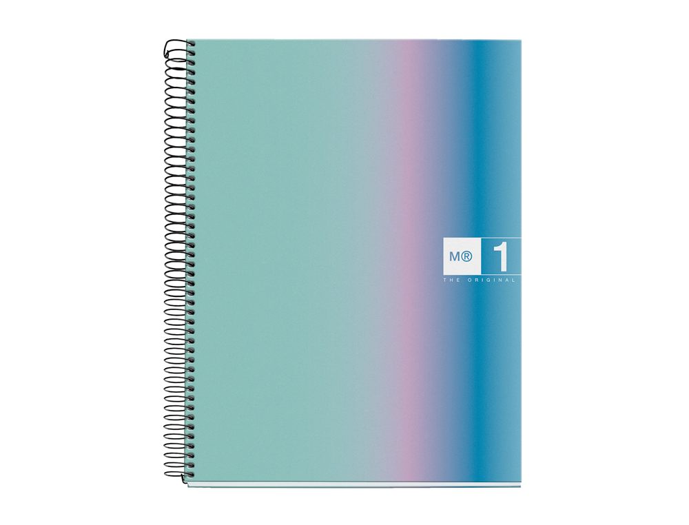 CUADERNO ESPIRAL MIQUELRIUS DIN A4 80 HOJAS 90 GR CUADRO 5 MM TAPA FORRADA AURORA SANTORINI