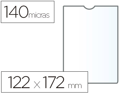 FUNDA PORTADOCUMENTO ESSELTE TRANSPARENTE PLASTICO 140 MICRAS TAMAO 122X172 MM