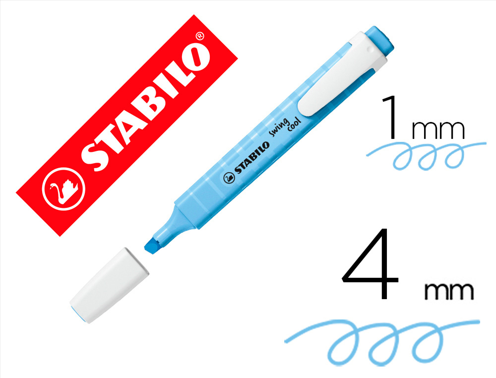 ROTULADOR STABILO FLUORESCENTE SWING COOL PASTEL AZUL VENTOSO