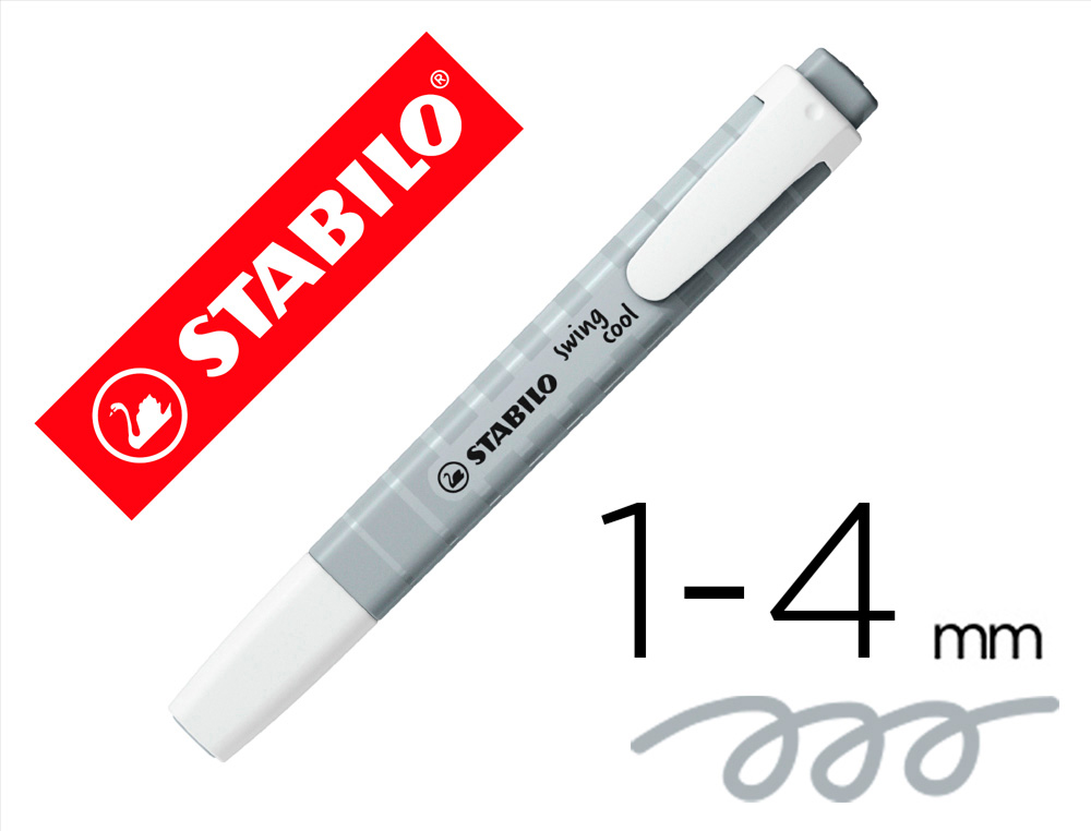 ROTULADOR STABILO FLUORESCENTE SWING COOL PASTEL GRIS POLVORIENTO