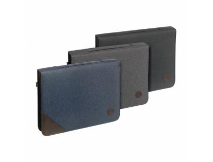 CARPETA CARCHIVO CONGRESOS CREMALLERA CON BLOC DIN A4 AZUL