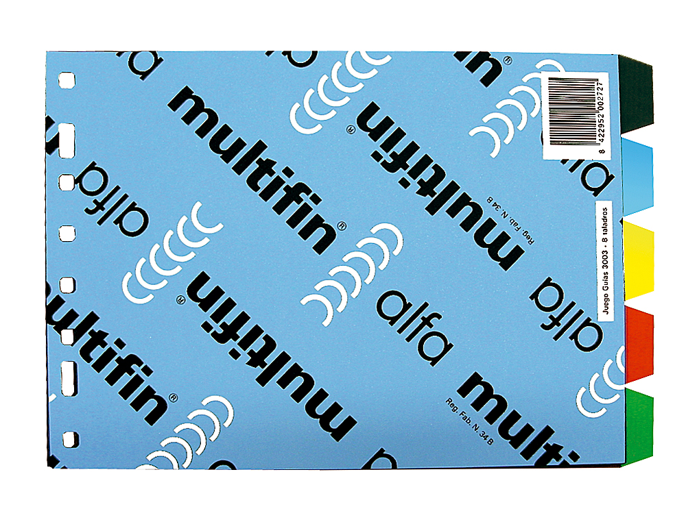 SEPARADOR MULTIFIN 3003 PLASTICO CUARTO APAISADO 5 PESTAÑAS