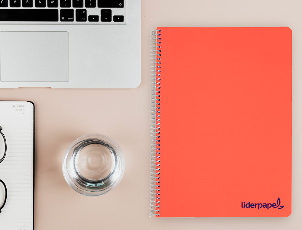 CUADERNO ESPIRAL LIDERPAPEL A4 WONDER TAPA PLASTICO 80H 90GR PAUTA ANCHA 3,5MM CON MARGEN COLORES SURTIDOS