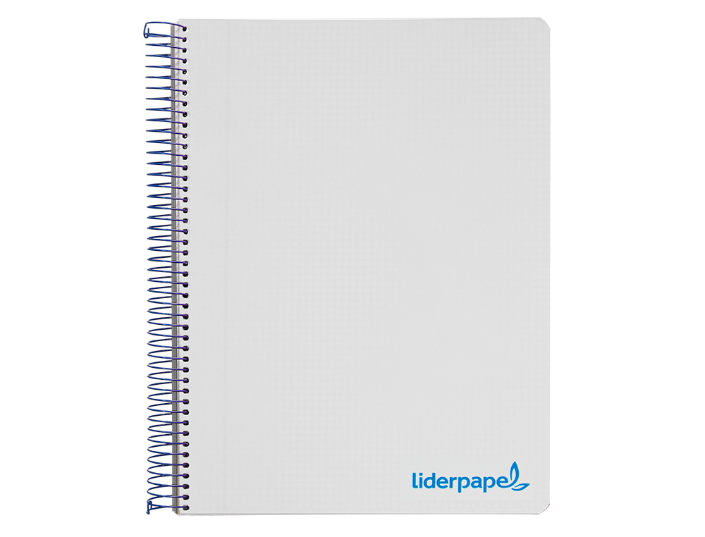 CUADERNO ESPIRAL LIDERPAPEL A5 MICRO WONDER TAPA PLASTICO 120H 90G CUADRO 5MM 5 BANDAS 6 TALADROS COLOR GRIS