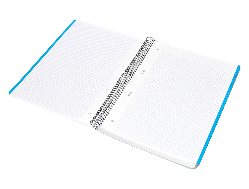 CUADERNO ESPIRAL LIDERPAPEL A5 MICRO WONDER TAPA PLASTICO 120H 90G CUADRO 5MM 5 BANDAS 6 TALADROS COLOR GRIS
