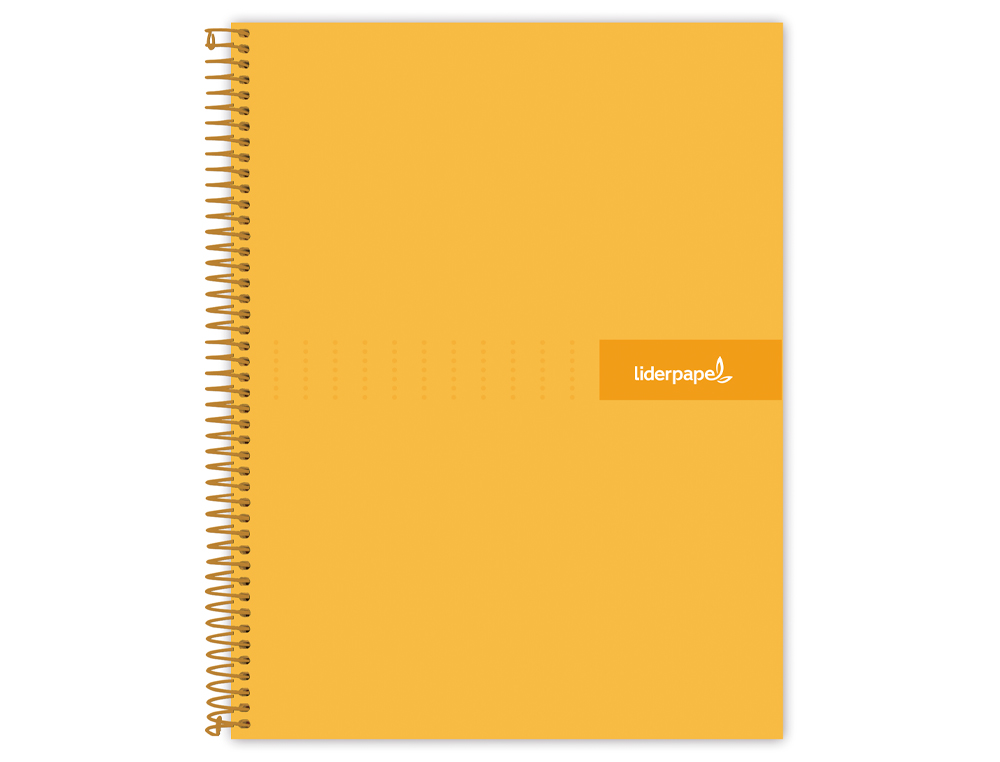 CUADERNO ESPIRAL LIDERPAPEL A5 MICRO CRAFTY TAPA FORRADA 120H 90GR CUADRO 5MM 5 BANDAS 6 TALADROS COLOR NARANJA