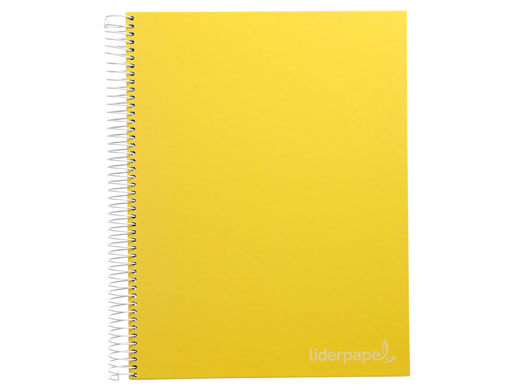 CUADERNO ESPIRAL LIDERPAPEL A4 MICRO JOLLY TAPA FORRADA 140H 75 GR CUADRO 5MM 5 BANDAS4 TALADROS COLOR AMARILLO