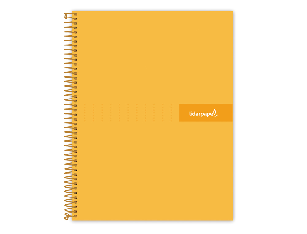 CUADERNO ESPIRAL LIDERPAPEL A4 MICRO CRAFTY TAPA FORRADA 120H 90 GR CUADRO 5MM 5 BANDAS 4 COLORES COLOR NARANJA