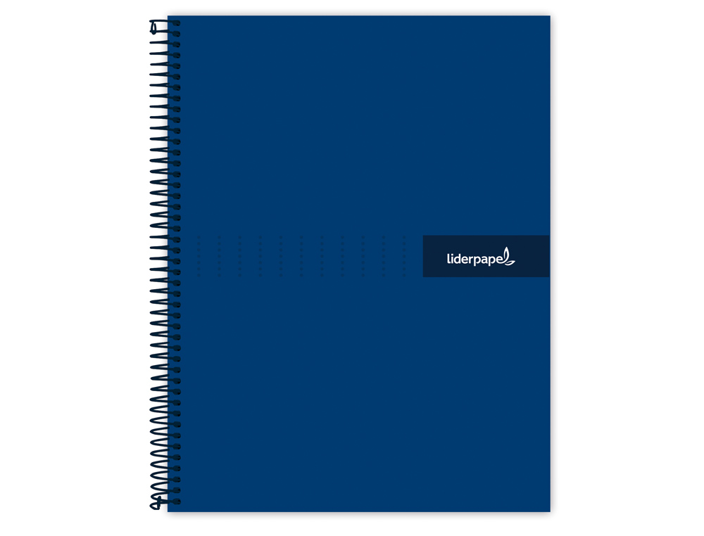 CUADERNO ESPIRAL LIDERPAPEL A4 MICRO CRAFTY TAPA FORRADA 120H 90 GR CUADRO 5MM 5 BANDAS 4 COLORES COLOR AZUL
