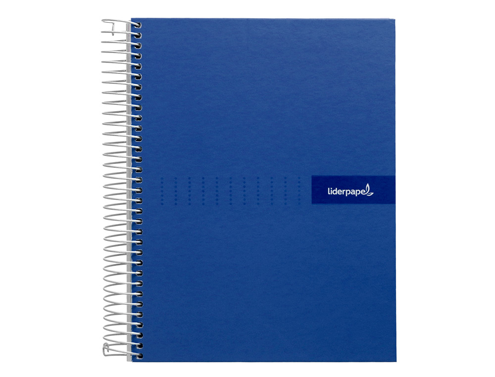 CUADERNO ESPIRAL LIDERPAPEL A4 MICRO CRAFTY TAPA FORRADA 120H 90 GR CUADRO 5MM 5 BANDAS 4 COLORES COLOR AZUL