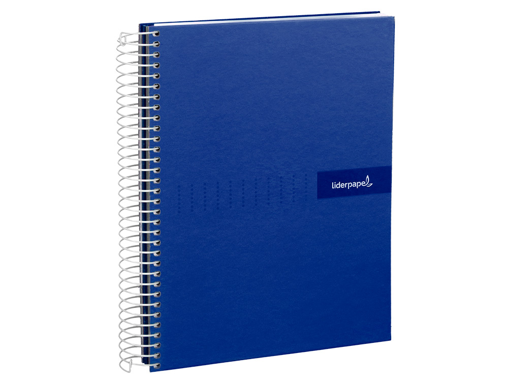 CUADERNO ESPIRAL LIDERPAPEL A4 MICRO CRAFTY TAPA FORRADA 120H 90 GR CUADRO 5MM 5 BANDAS 4 COLORES COLOR AZUL