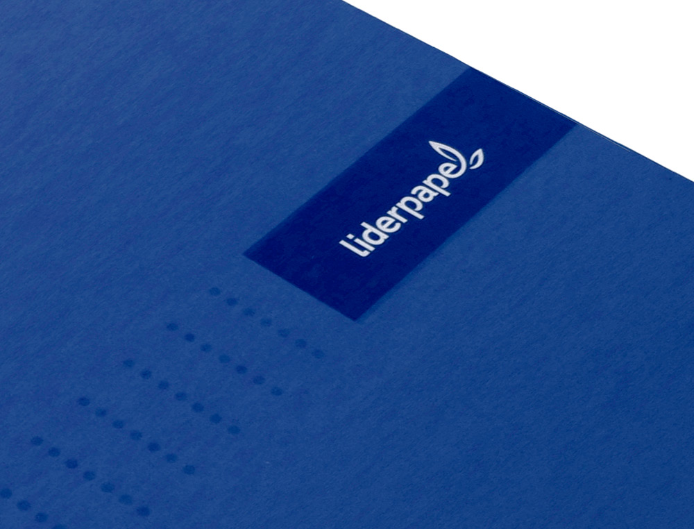 CUADERNO ESPIRAL LIDERPAPEL A4 MICRO CRAFTY TAPA FORRADA 120H 90 GR CUADRO 5MM 5 BANDAS 4 COLORES COLOR AZUL