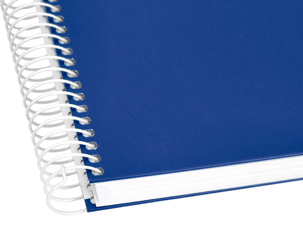 CUADERNO ESPIRAL LIDERPAPEL A4 MICRO CRAFTY TAPA FORRADA 120H 90 GR CUADRO 5MM 5 BANDAS 4 COLORES COLOR AZUL
