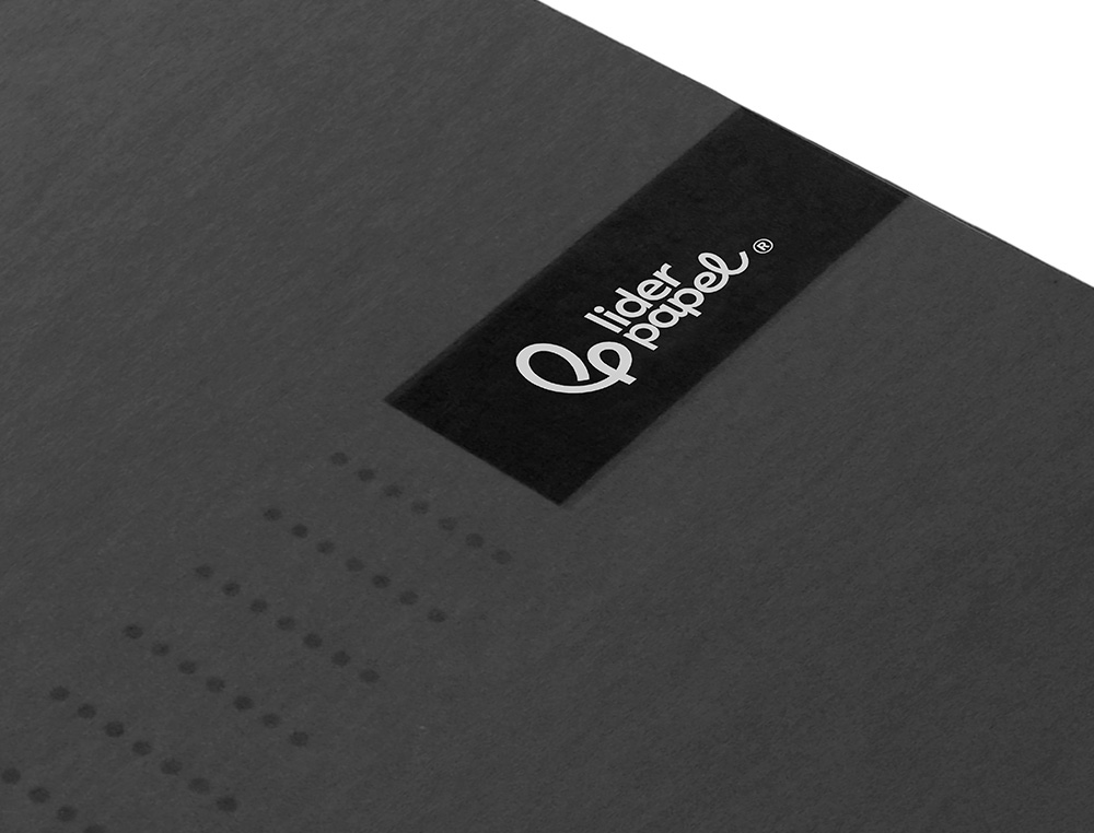 CUADERNO ESPIRAL LIDERPAPEL A4 MICRO CRAFTY TAPA FORRADA 120H 90 GR CUADRO 5MM 5 BANDAS 4 COLORES COLOR NEGRO