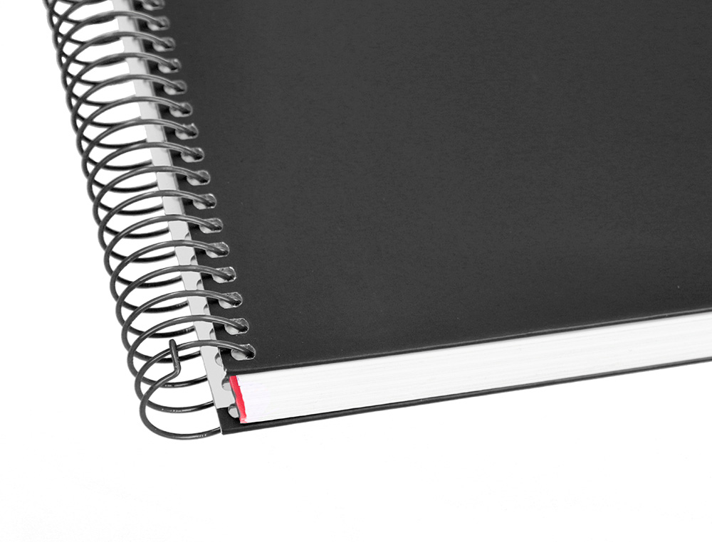 CUADERNO ESPIRAL LIDERPAPEL A4 MICRO CRAFTY TAPA FORRADA 120H 90 GR CUADRO 5MM 5 BANDAS 4 COLORES COLOR NEGRO