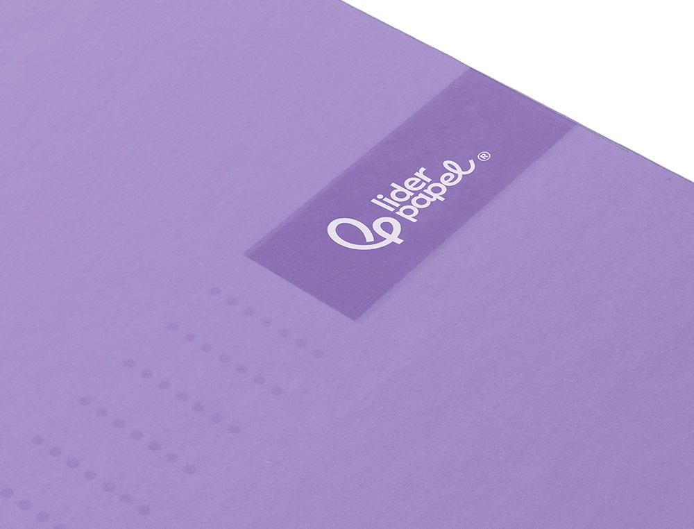 CUADERNO ESPIRAL LIDERPAPEL A4 MICRO CRAFTY TAPA FORRADA 120H 90GR CUADRO 5MM 5 BANDAS 4 TALADROS COLOR VIOLETA