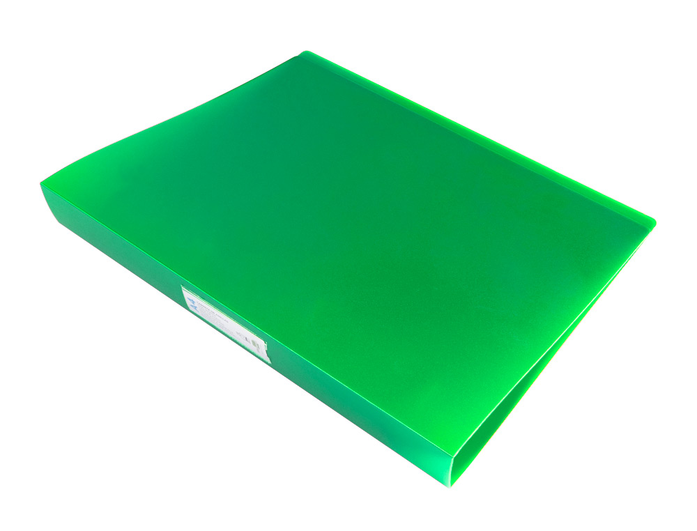 CARPETA LIDERPAPEL 4 ANILLAS 25 MM MIXTAS POLIPROPILENO DIN A4 VERDE MANZANA OPACO