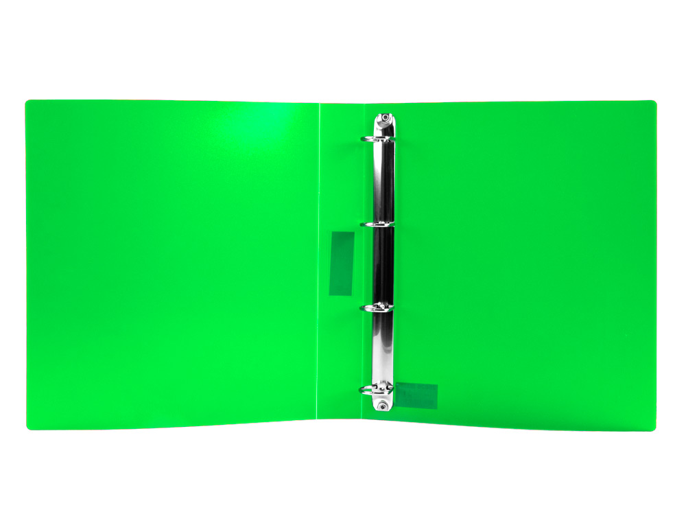 CARPETA LIDERPAPEL 4 ANILLAS 25 MM MIXTAS POLIPROPILENO DIN A4 VERDE MANZANA OPACO