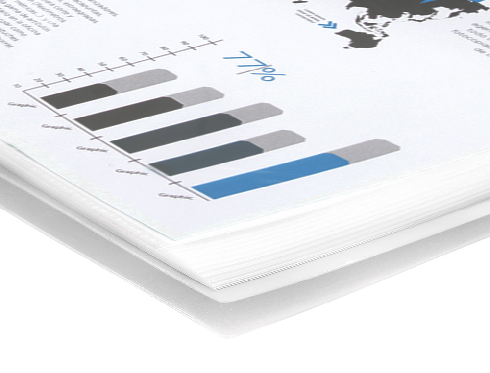 CARPETA LIDERPAPEL ESCAPARATE CON ESPIRAL 60 FUNDAS POLIPROPILENO DIN A4 TRANSPARENTE