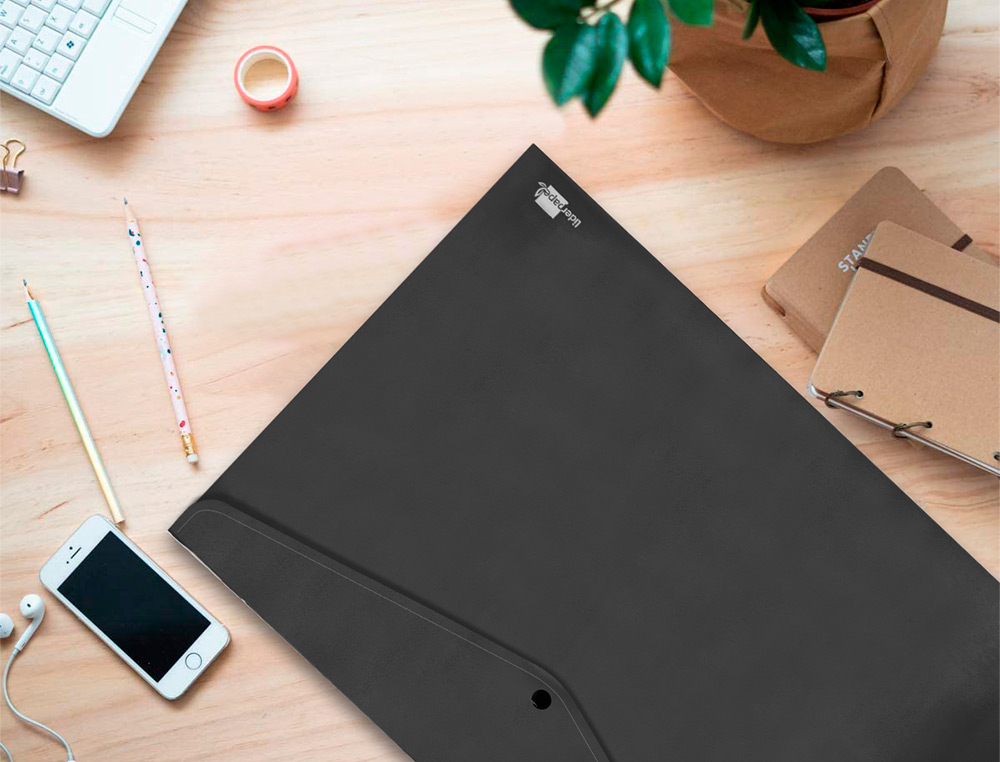 CARPETA LIDERPAPEL DOSSIER BROCHE 44243 POLIPROPILENO DIN A3 NEGRO OPACO