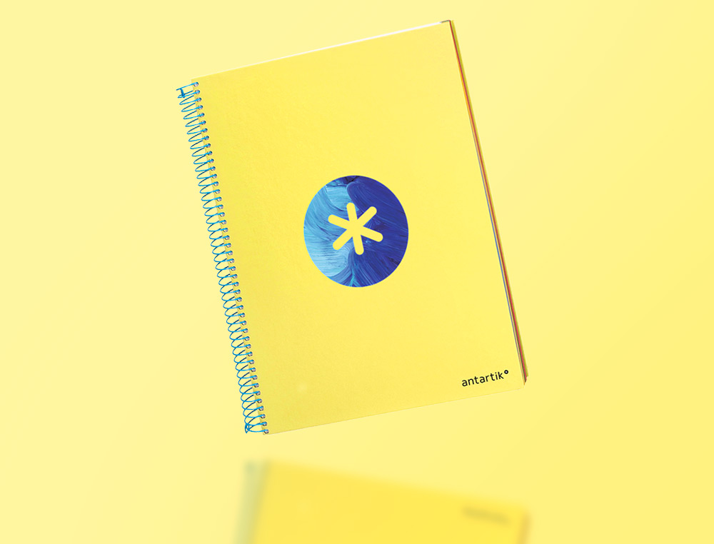 CUADERNO ESPIRAL LIDERPAPEL A4 MICRO ANTARTIK TAPA FORRADA120H 100 GR CUADRO 5 BANDA 4 TALADROS TRENDING AMARILLO