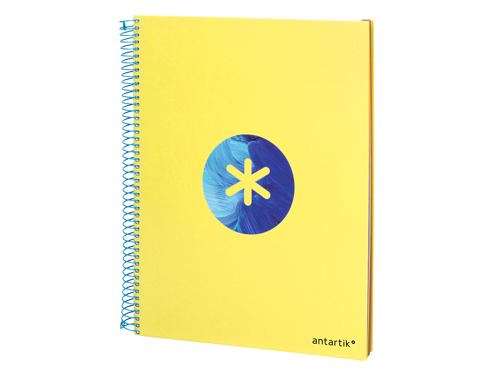 CUADERNO ESPIRAL LIDERPAPEL A4 MICRO ANTARTIK TAPA FORRADA120H 100 GR CUADRO 5 BANDA 4 TALADROS TRENDING AMARILLO