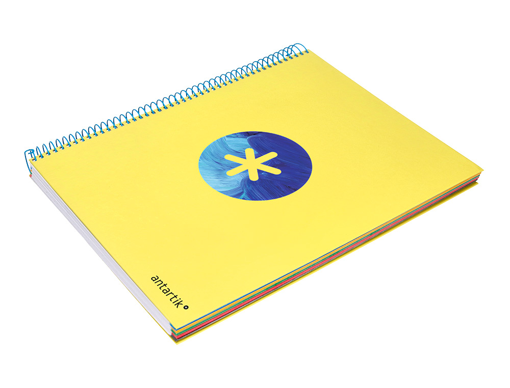 CUADERNO ESPIRAL LIDERPAPEL A4 MICRO ANTARTIK TAPA FORRADA120H 100 GR CUADRO 5 BANDA 4 TALADROS TRENDING AMARILLO
