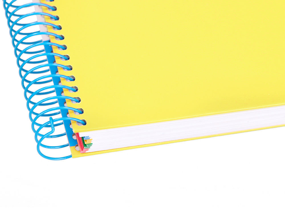 CUADERNO ESPIRAL LIDERPAPEL A4 MICRO ANTARTIK TAPA FORRADA120H 100 GR CUADRO 5 BANDA 4 TALADROS TRENDING AMARILLO