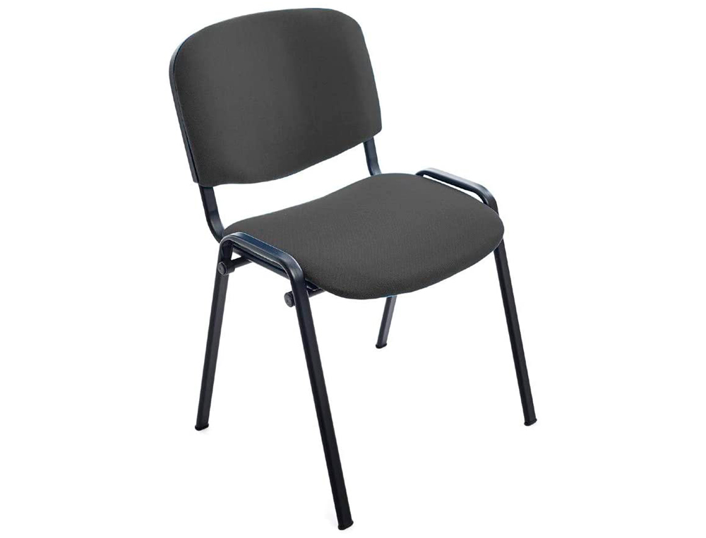 SILLA ROCADA CONFIDENTE ESTRUCTURA METALICA TAPIZADA EN TELA IGNIFUGA NEGRA 57X81X48 CM