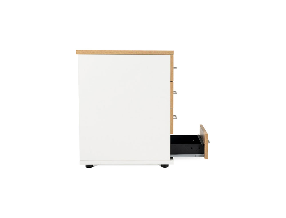 CAJONERA ROCADA CON TRES CAJONES SERIE STORE 58X40X59,5 CM ACABADO AW04 BLANCO/BLANCO
