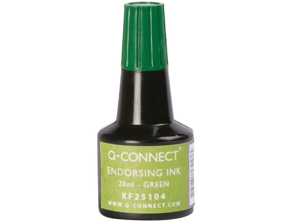 TINTA TAMPON Q-CONNECT VERDE BOTE 28 ML