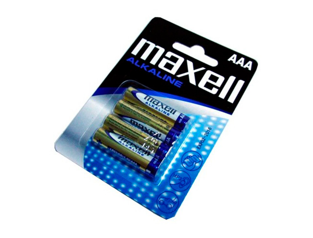 PILA MAXELL ALCALINA 1.5 V TIPO AAA LR03 BLISTER DE 4 UNIDADES