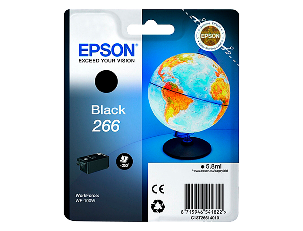 INK-JET EPSON 266 WF-100W NEGRO 250 PAGINAS