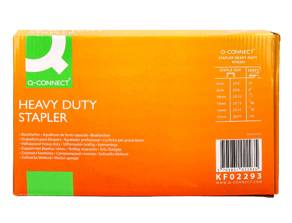 GRAPADORA Q-CONNECT KF02293 METALICA CAPACIDAD 150 HOJAS COLOR NEGRO