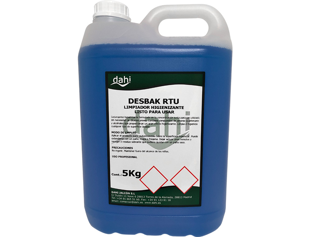 LIMPIADOR BACTERICIDA DAHI DESBAK AZUL GARRAFA 5 LITROS