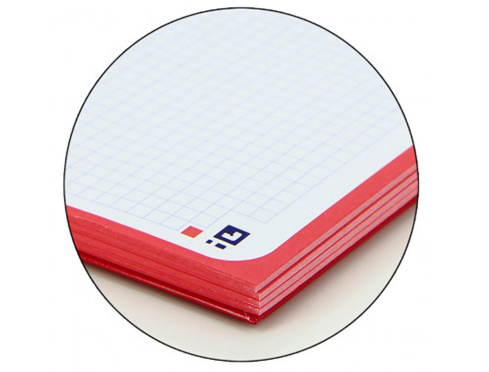 RECAMBIO COLOR 1 OXFORD DIN A4+ 80 HOJAS 90 GR CUADRO 5 MM 4 TALADROS COLOR ROJO