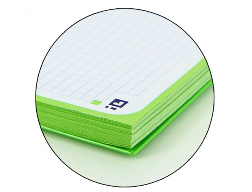 RECAMBIO COLOR 1 OXFORD DIN A4+ 80 HOJAS 90 GR CUADRO 5 MM 4 TALADROS COLOR VERDE MANZANA