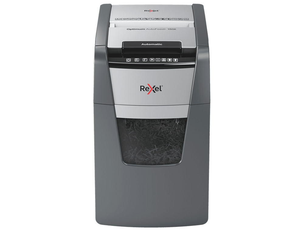 DESTRUCTORA DE DOCUMENTOS REXEL OPTIMUM AUTOFEDD+ 150X EU CAPACIDAD DE CORTE 150 HOJAS DESTRUYE GRAPAS Y CLIPS