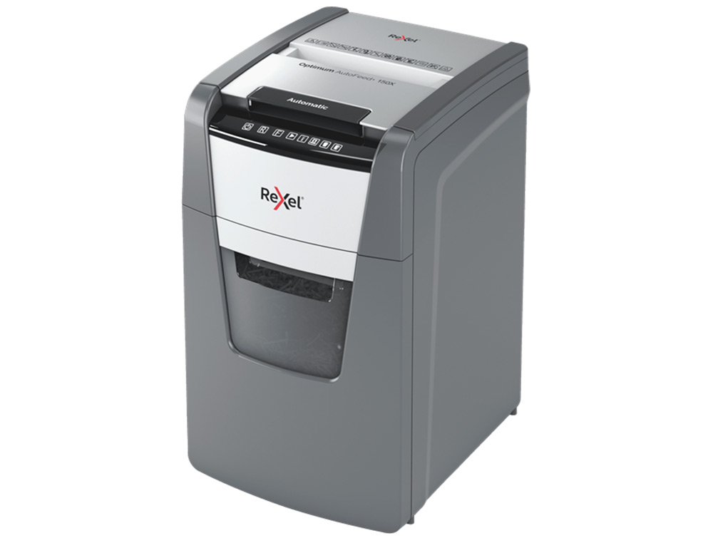 DESTRUCTORA DE DOCUMENTOS REXEL OPTIMUM AUTOFEDD+ 150X EU CAPACIDAD DE CORTE 150 HOJAS DESTRUYE GRAPAS Y CLIPS