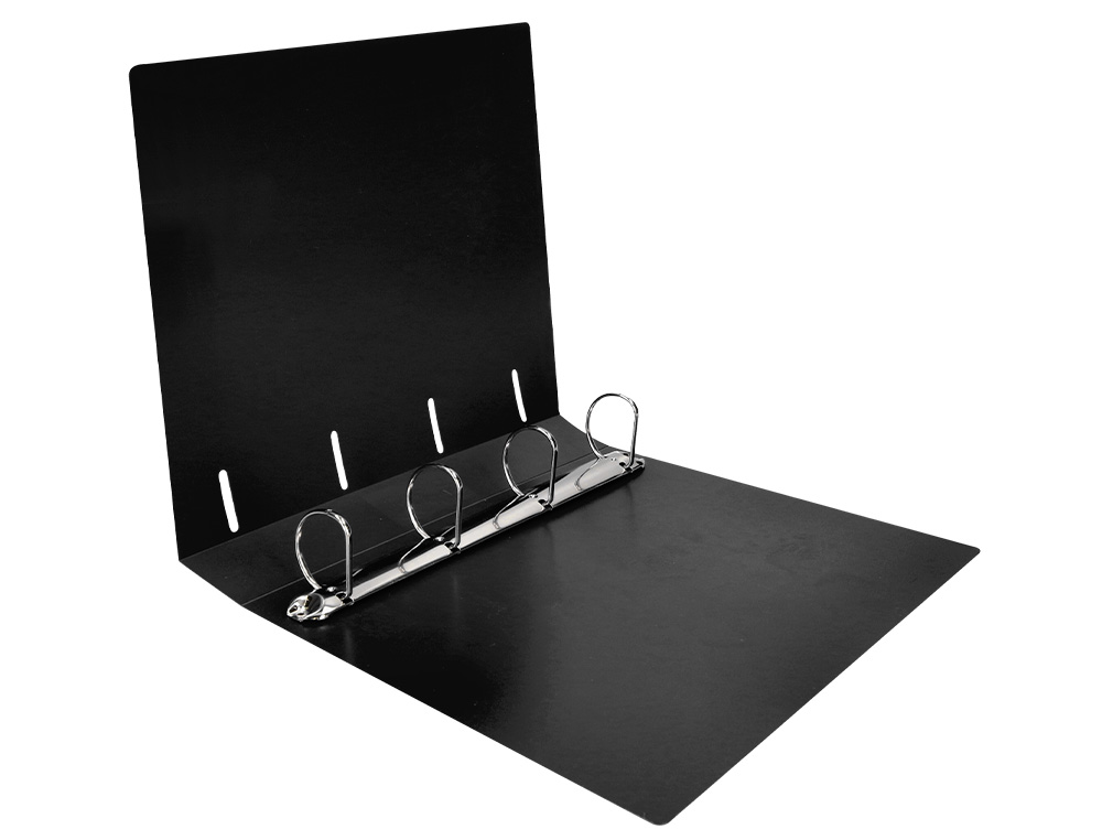 CARPETA LIDERPAPEL 4 ANILLAS 40 MM MIXTAS POLIPROPILENO DIN A4 NEGRO OPACO