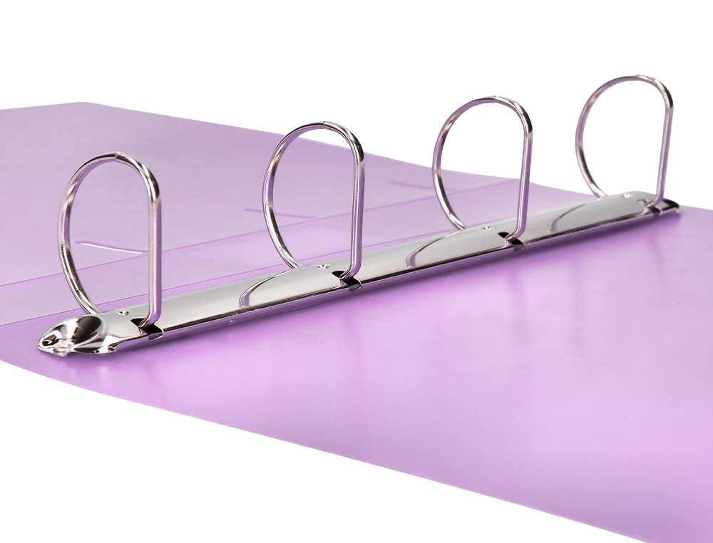 CARPETA LIDERPAPEL 4 ANILLAS MIXTAS 40 MM POLIPROPILENO DIN A4 LAVANDA OPACO
