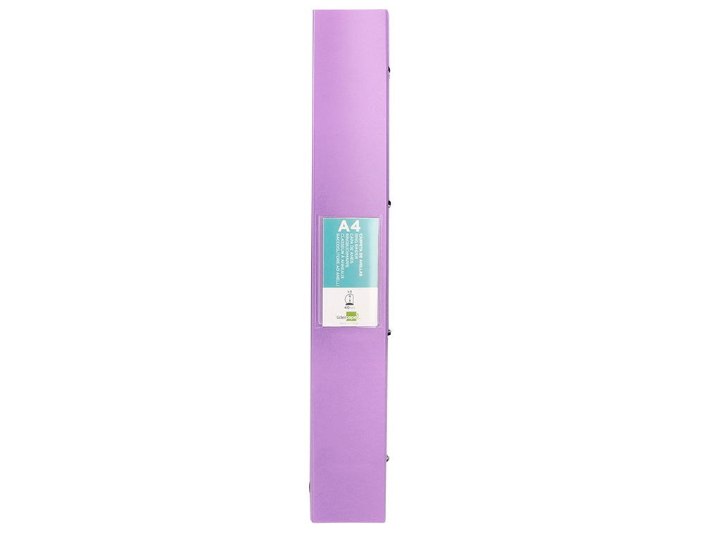 CARPETA LIDERPAPEL 4 ANILLAS MIXTAS 40 MM POLIPROPILENO DIN A4 LAVANDA OPACO