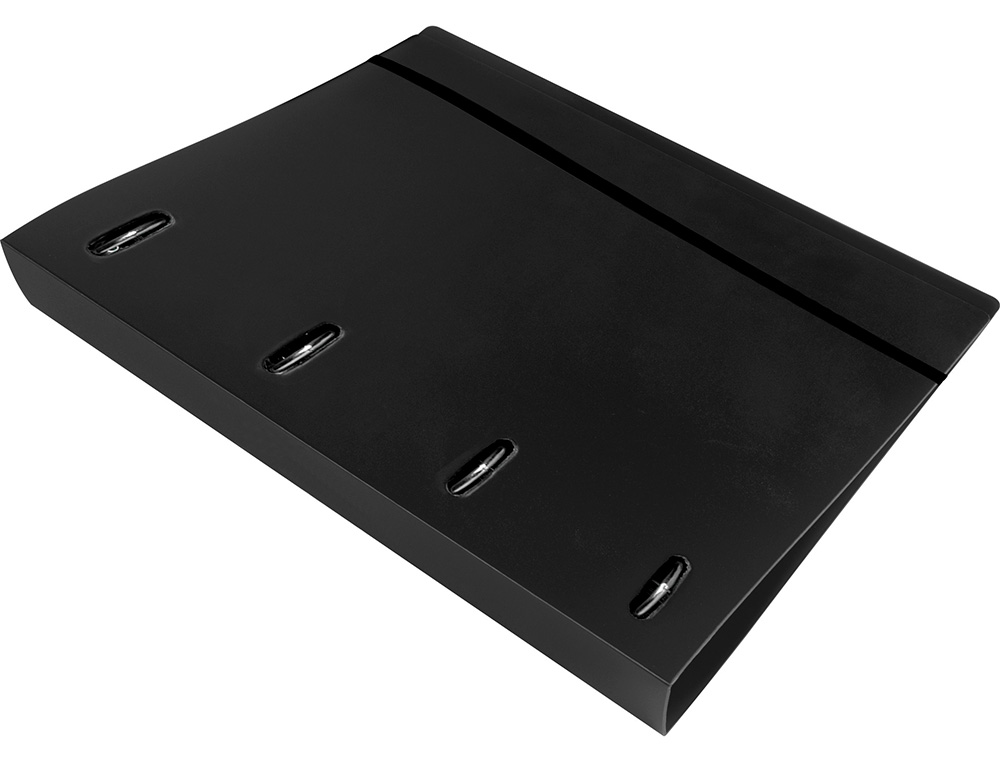 CARPETA CON RECAMBIO LIDERPAPEL A4 CUADRO 5MM 100 HOJAS 80G POLIPROPILENO 4 ANILLAS MIXTAS 25MM NEGRO