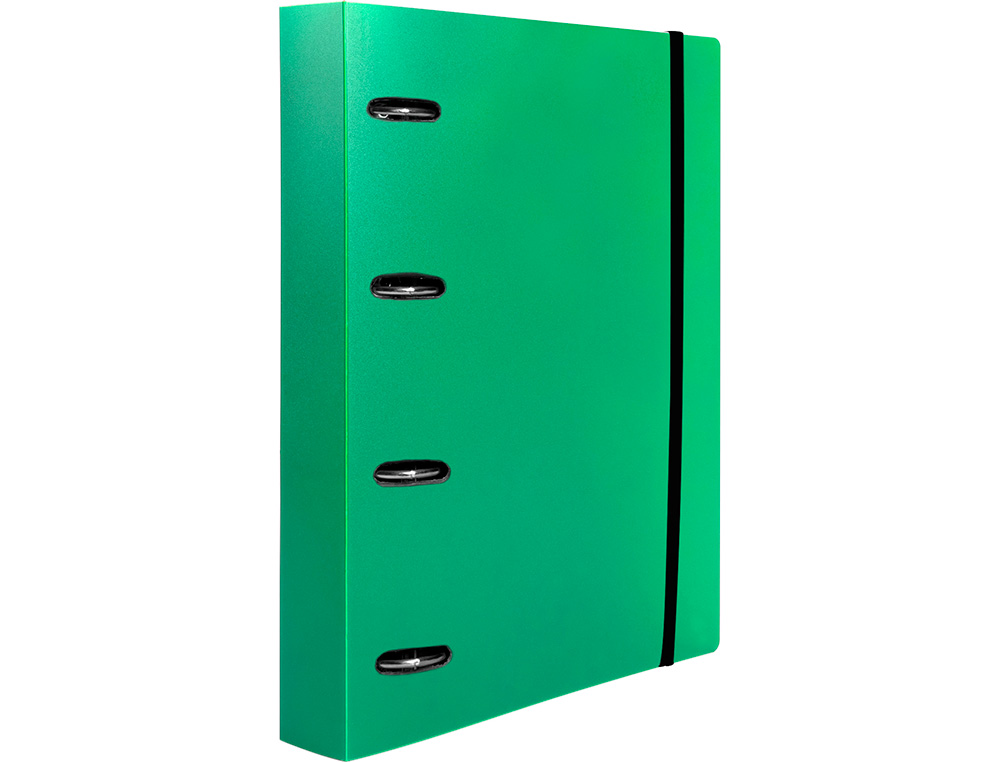 CARPETA CON RECAMBIO LIDERPAPEL A4 CUADRO 5MM 100 HOJAS 80G POLIPROPILENO 4 ANILLAS 40MM VERDE TRANSLUCIDO