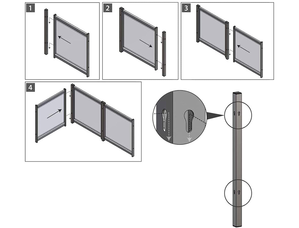 SOPORTE CONECTOR NOBO PARA PANTALLA SEPARADORA MODULARES NOBO PREMIUM PLUS